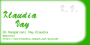 klaudia vay business card